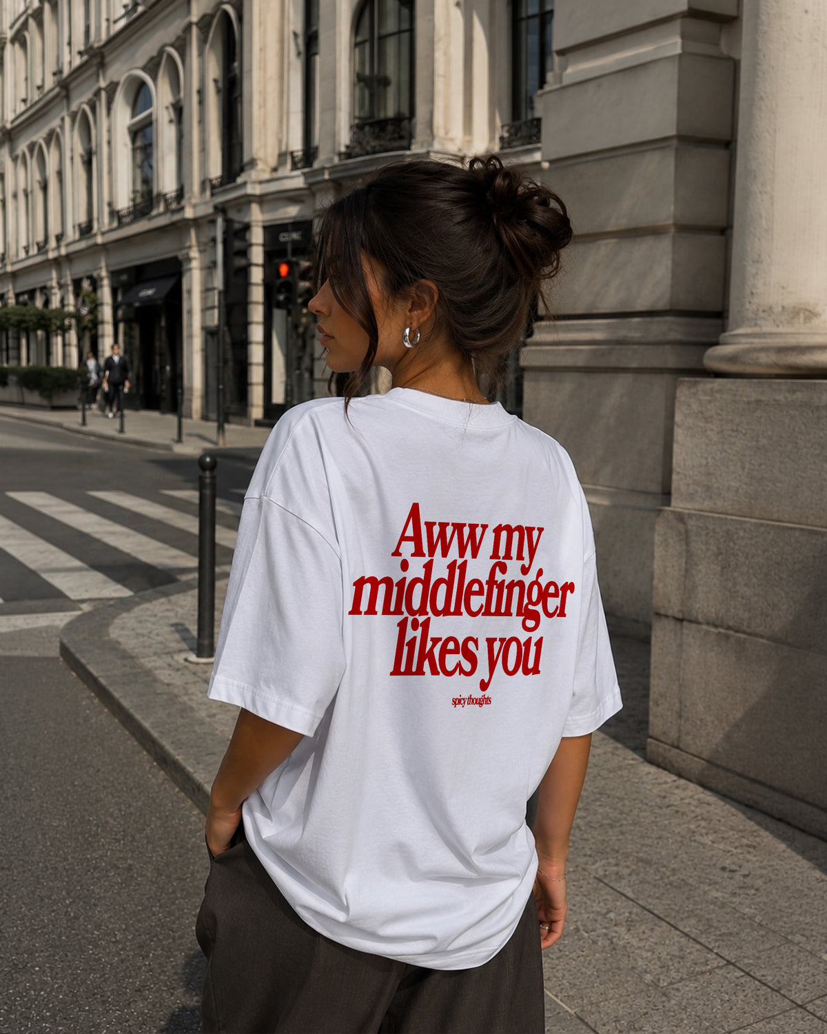 Heavy Oversized Tee - Aww My Middlefinger Likes You