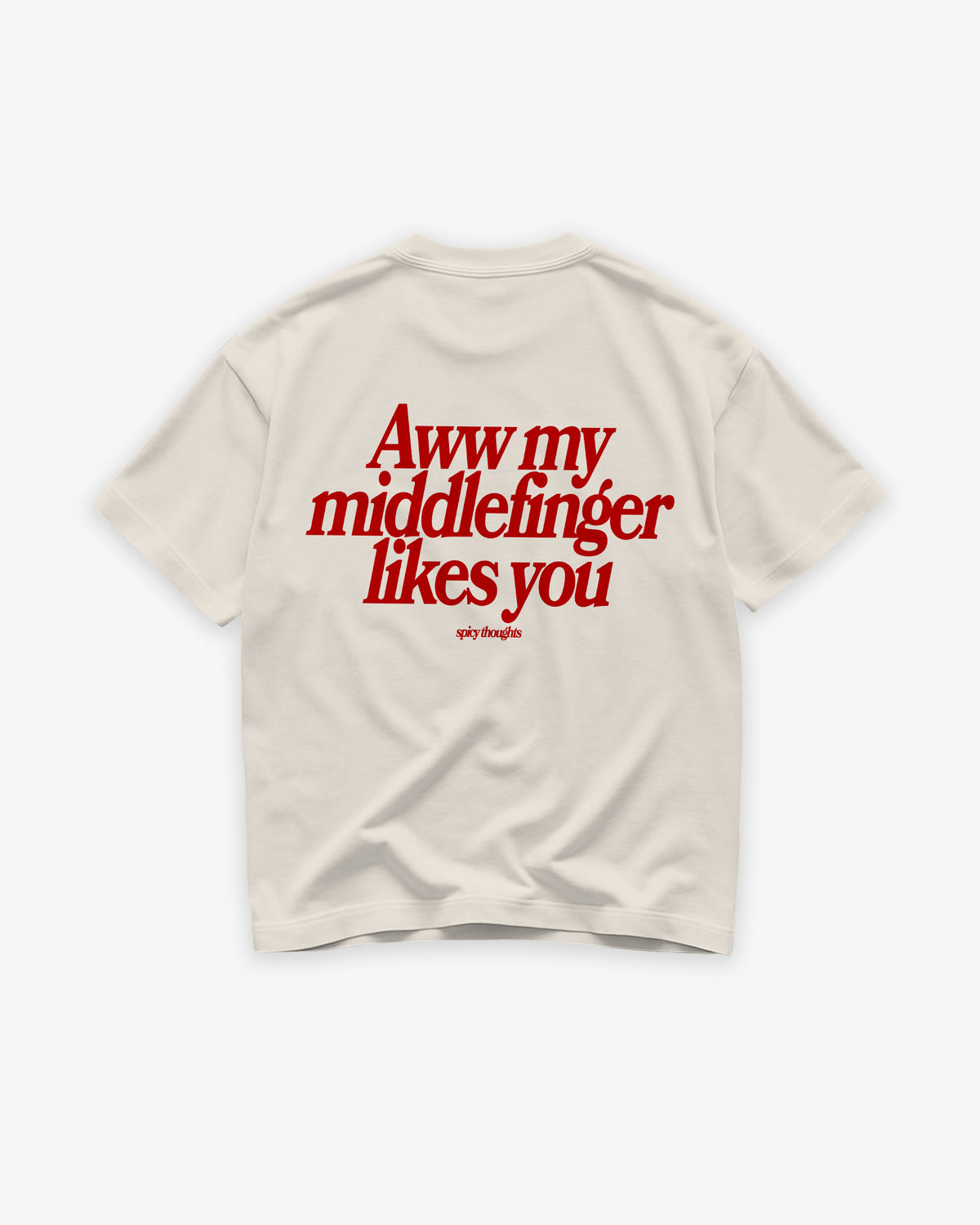 Heavy Oversized Tee - Aww My Middlefinger Likes You