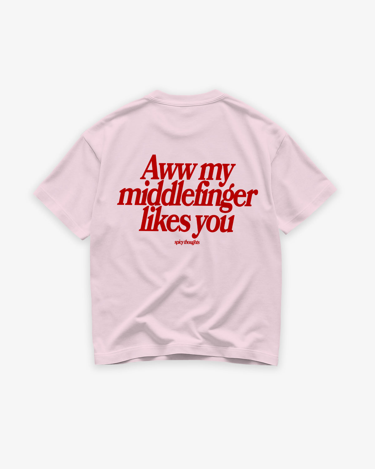 Heavy Oversized Tee - Aww My Middlefinger Likes You