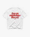 Heavy Oversized Tee - Aww My Middlefinger Likes You