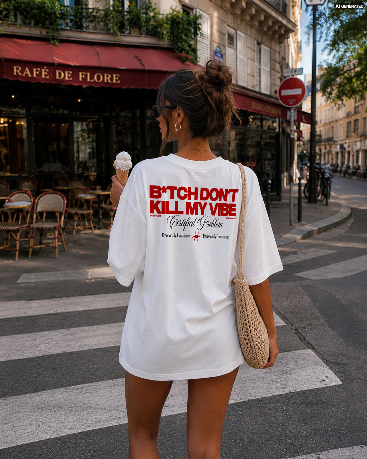 Heavy Oversized Tee - B*tch Don’t Kill My Vibe