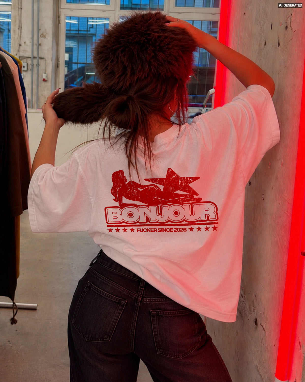 Heavy Oversized Tee - Bonjour Fuckers V2