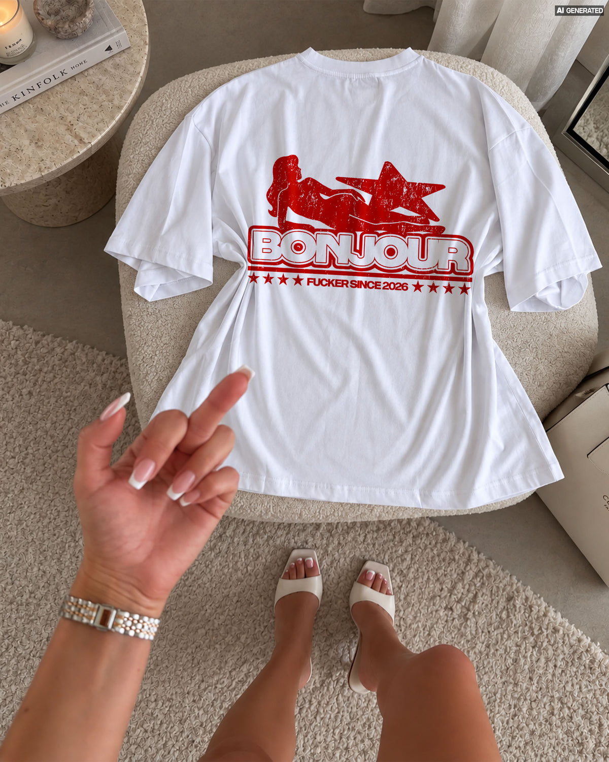 Heavy Oversized Tee - Bonjour Fuckers V2