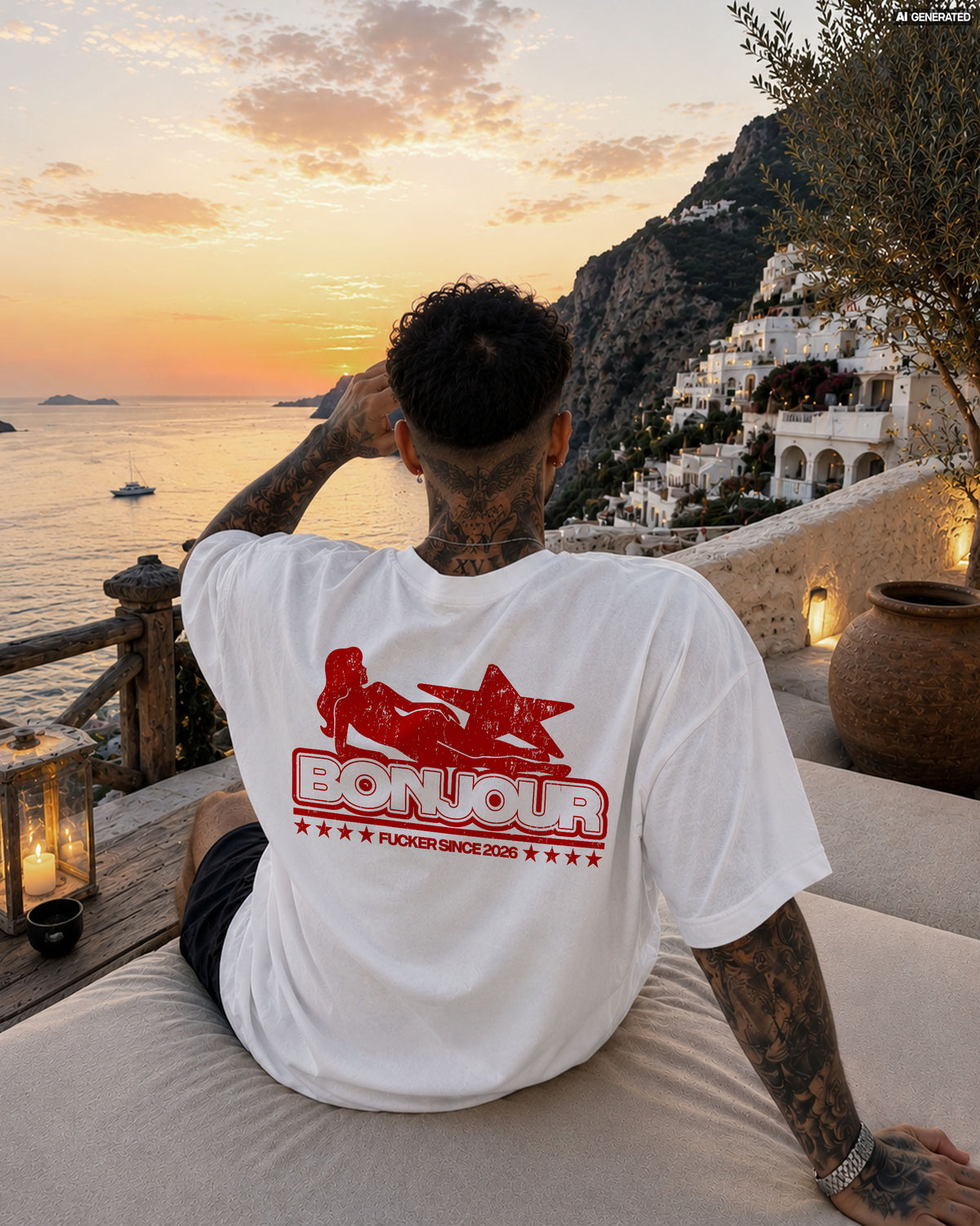 Heavy Oversized Tee - Bonjour Fuckers V2