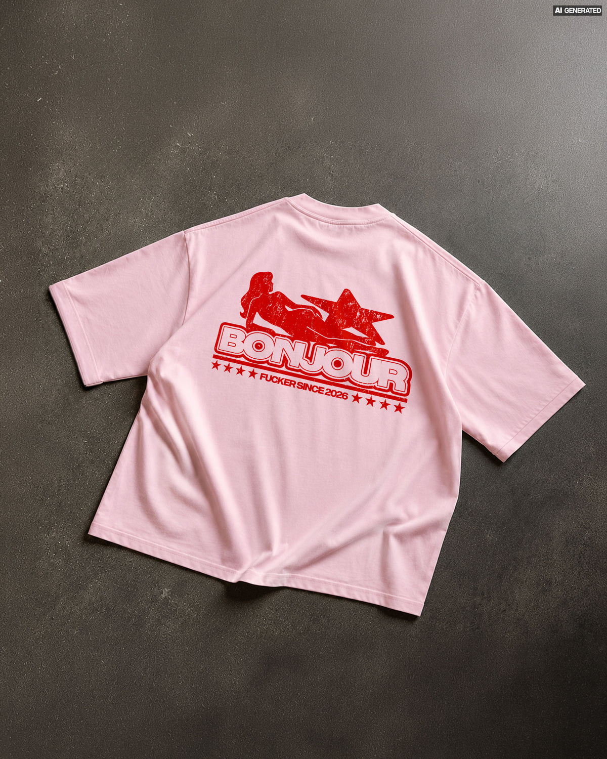 Heavy Oversized Tee - Bonjour Fuckers V2
