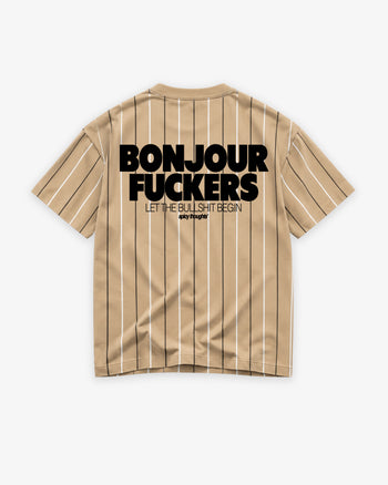 Pinstripe Tee - Bonjour Fuckers