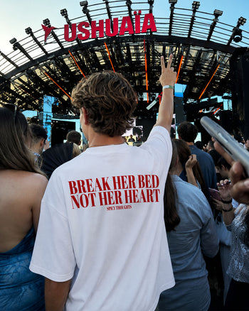Heavy Oversized Tee -  Break Her Bed, Not Her Heart