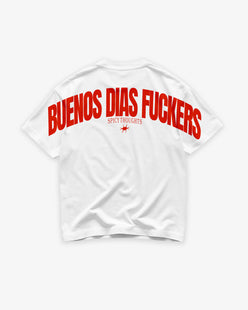 Heavy Oversized Tee - Buenos Dias Fuckers Back Arch