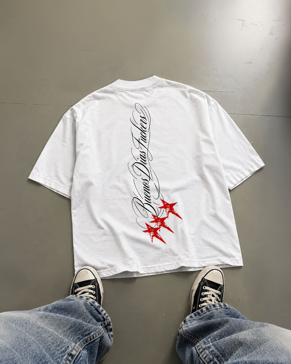 Heavy Oversized Tee - Buenos Dias Fuckers Stars