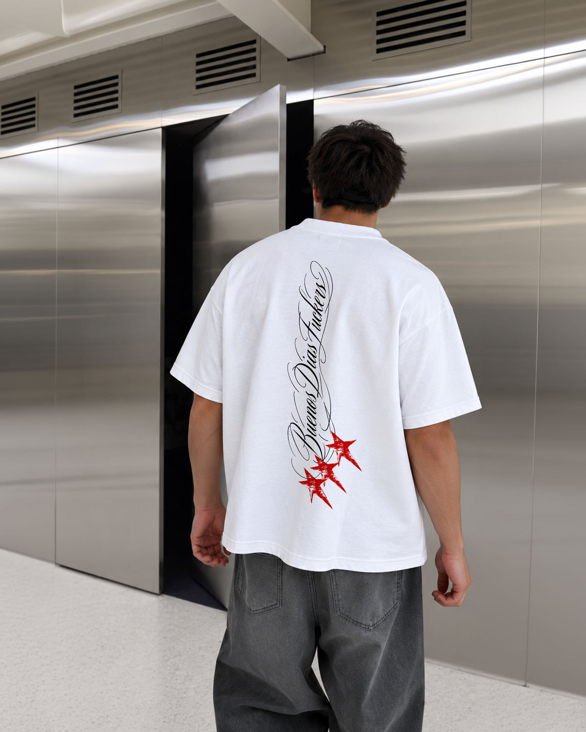 Heavy Oversized Tee - Buenos Dias Fuckers Stars