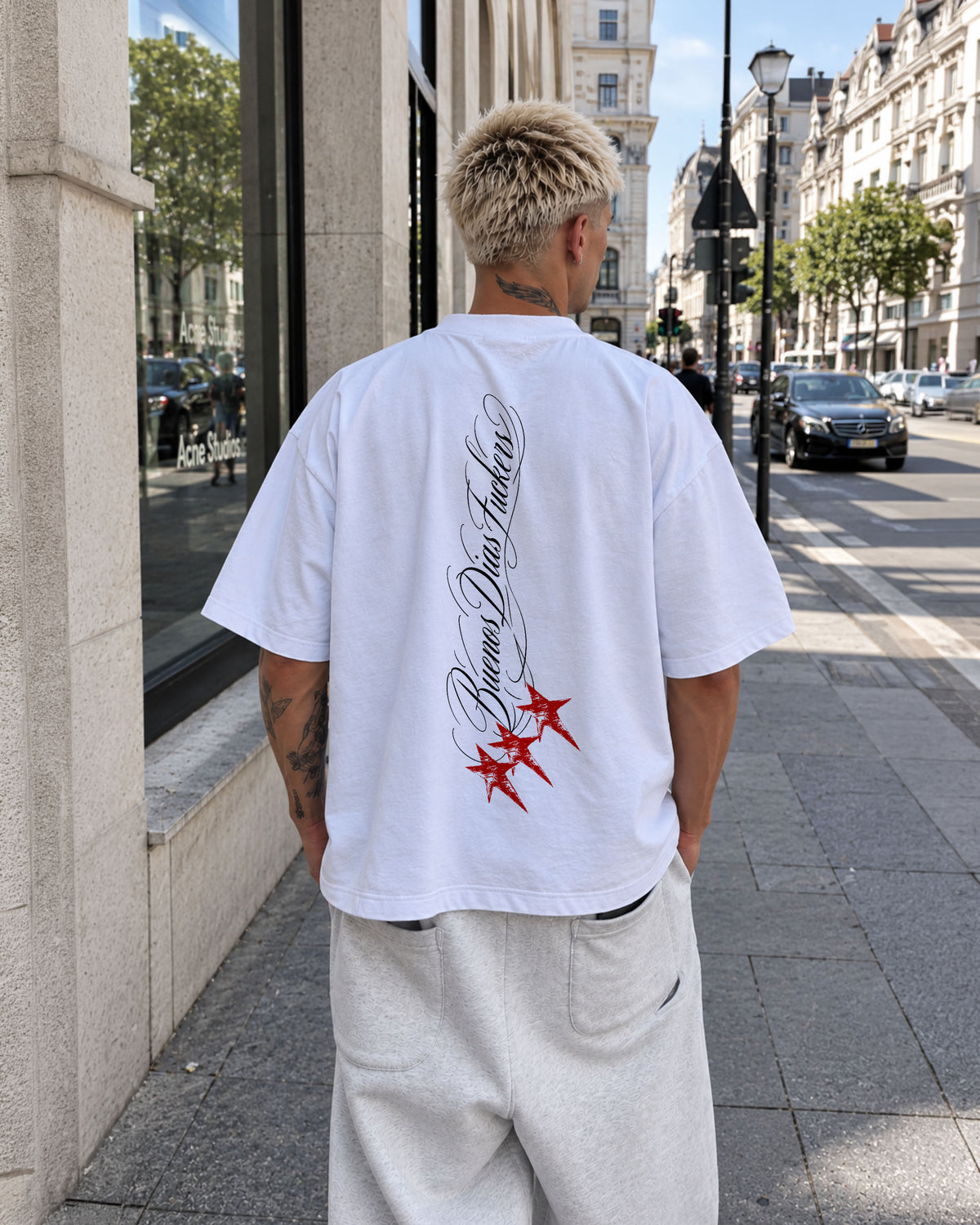 Heavy Oversized Tee - Buenos Dias Fuckers Stars