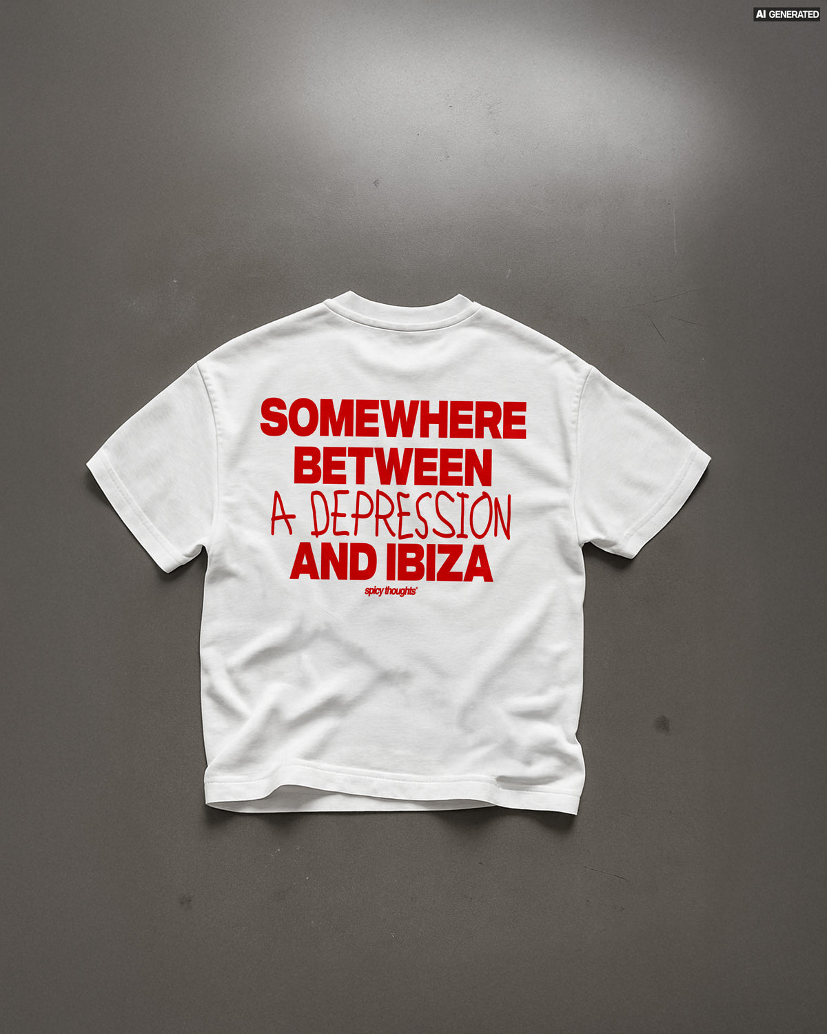 Heavy Oversized Tee - Somewhere Between A Depression And Ibiza