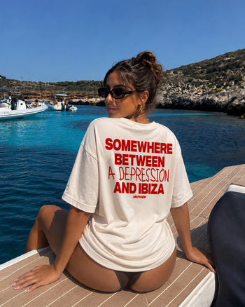 Heavy Oversized Tee - Somewhere Between A Depression And Ibiza