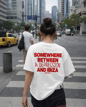 Heavy Oversized Tee - Somewhere Between A Depression And Ibiza