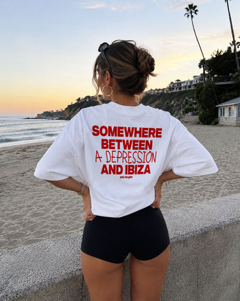 Heavy Oversized Tee - Somewhere Between A Depression And Ibiza