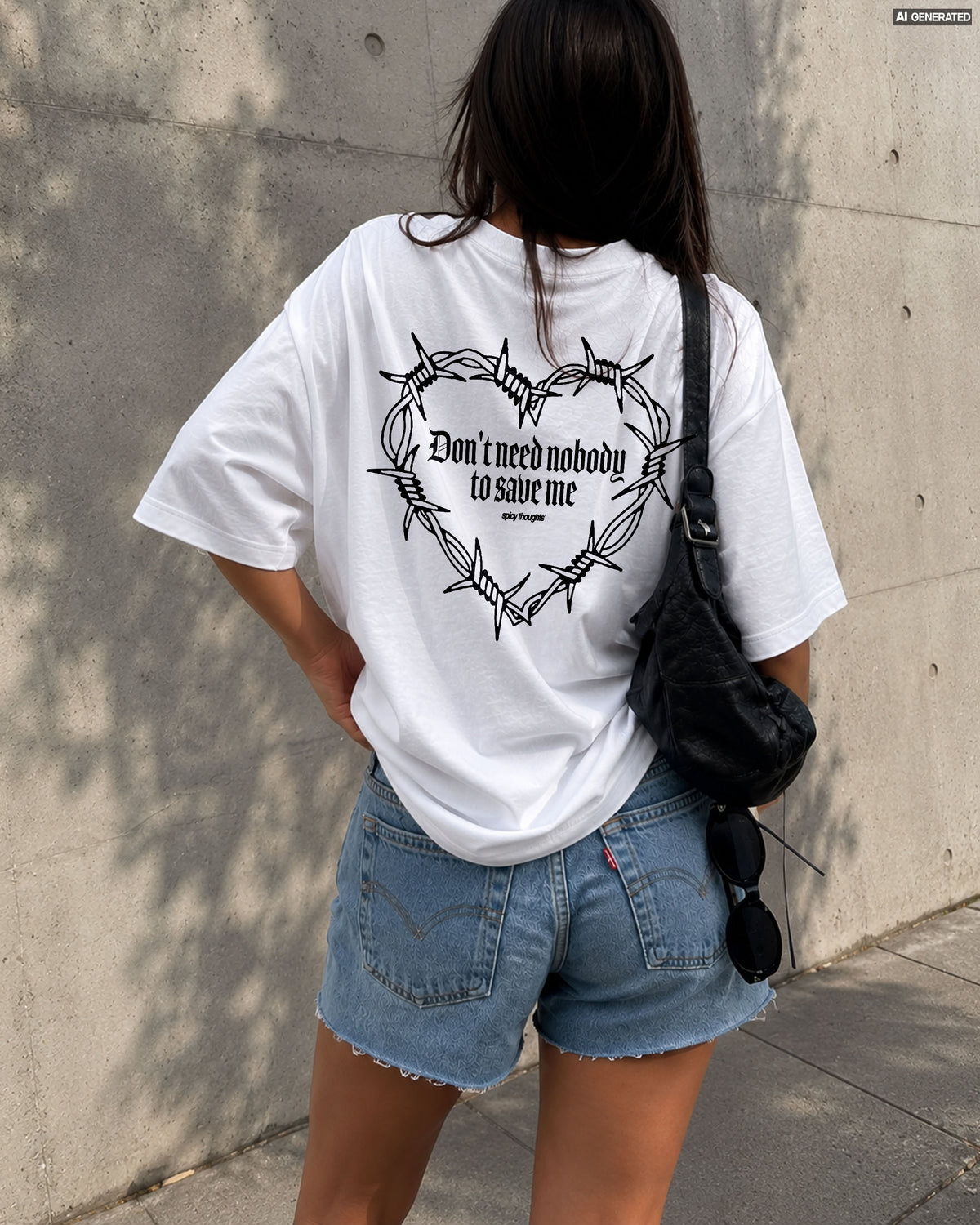 Heavy Oversized Tee - Don’t Need Nobody To Save Me