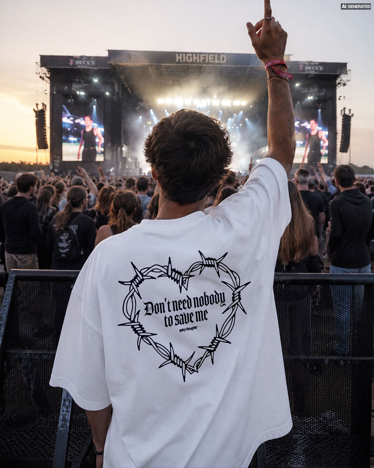 Heavy Oversized Tee - Don’t Need Nobody To Save Me