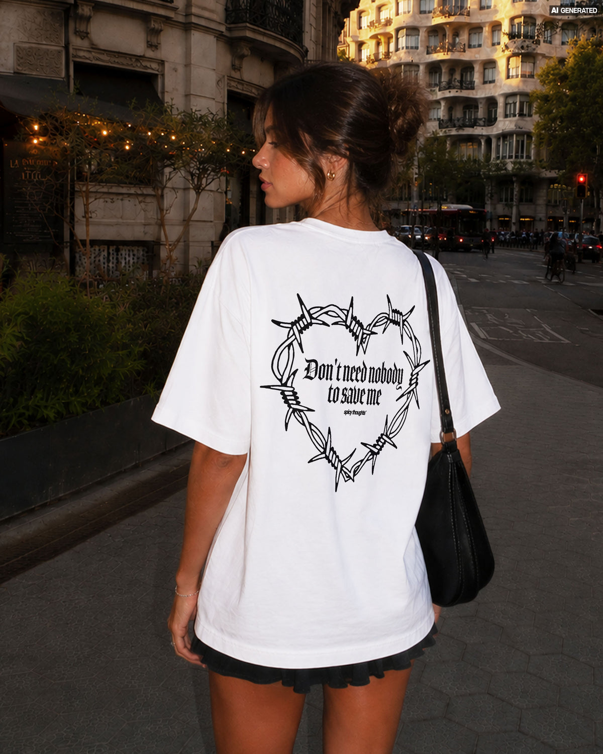Heavy Oversized Tee - Don’t Need Nobody To Save Me
