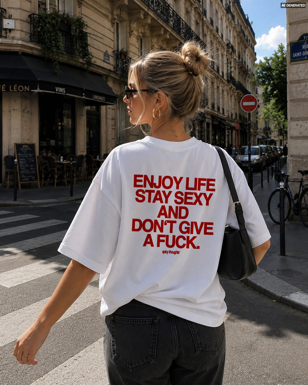 Heavy Oversized Tee - Enjoy Life, Stay Sexy and Don’t Give a Fuck