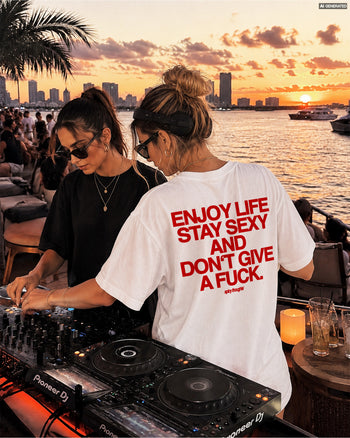 Heavy Oversized Tee - Enjoy Life, Stay Sexy and Don’t Give a Fuck