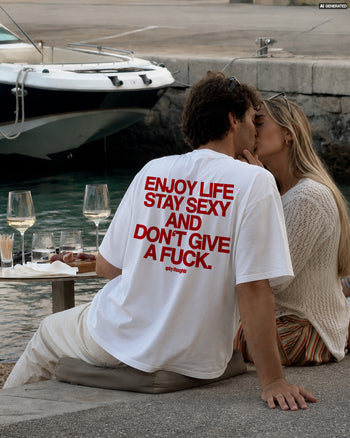 Heavy Oversized Tee - Enjoy Life, Stay Sexy and Don’t Give a Fuck
