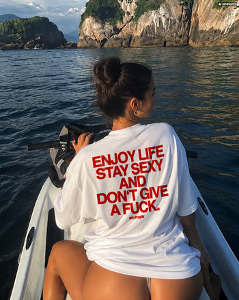 Heavy Oversized Tee - Enjoy Life, Stay Sexy and Don’t Give a Fuck