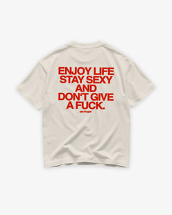 Heavy Oversized Tee - Enjoy Life, Stay Sexy and Don’t Give a Fuck