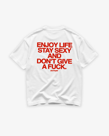 Heavy Oversized Tee - Enjoy Life, Stay Sexy and Don’t Give a Fuck