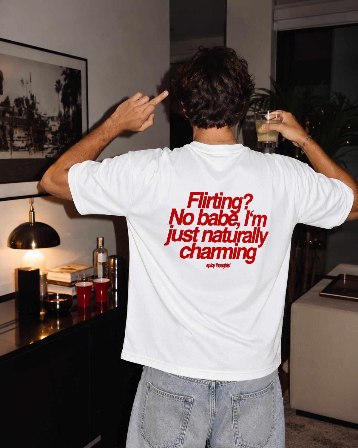 Heavy Oversized Tee - Flirting? No babe, I’m just naturally charming