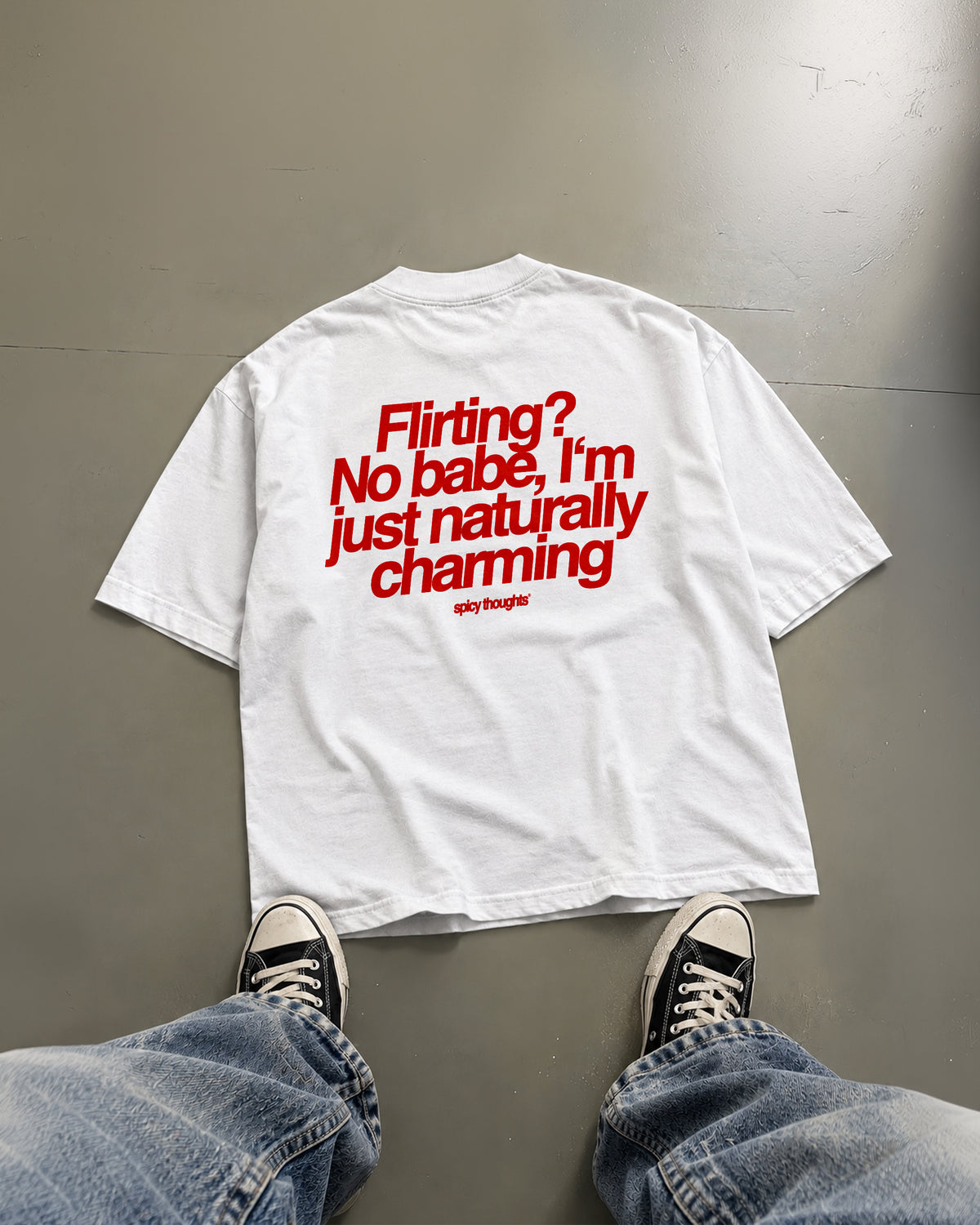 Heavy Oversized Tee - Flirting? No babe, I’m just naturally charming
