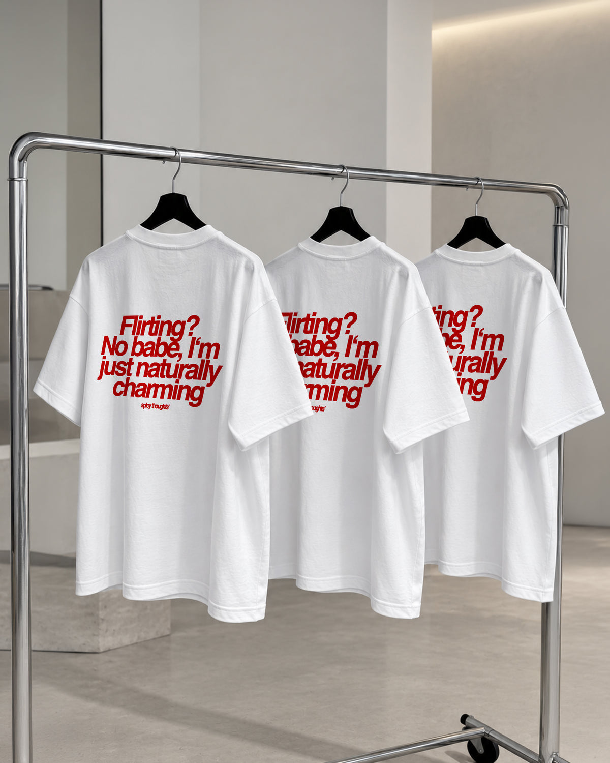 Heavy Oversized Tee - Flirting? No babe, I’m just naturally charming
