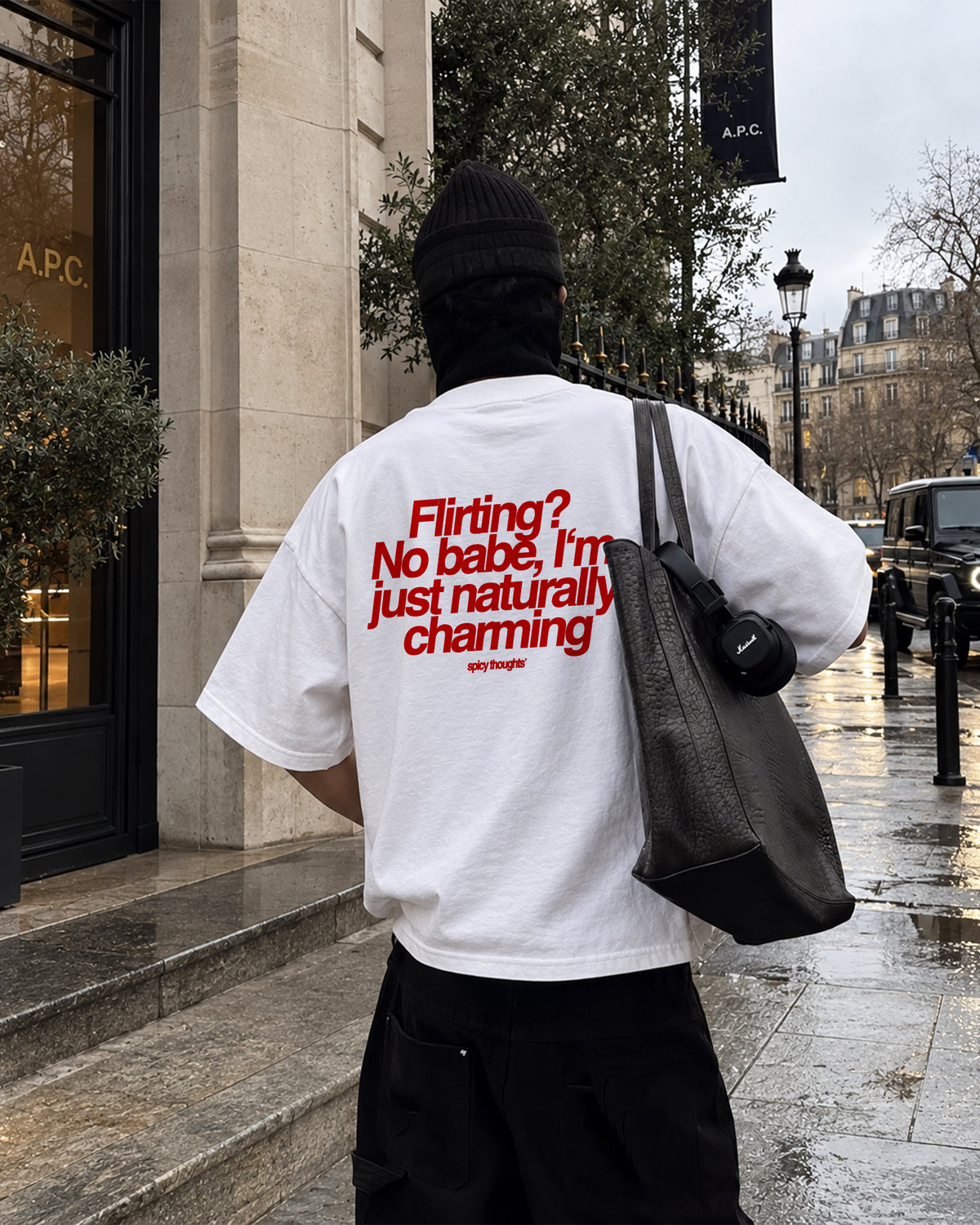Heavy Oversized Tee - Flirting? No babe, I’m just naturally charming
