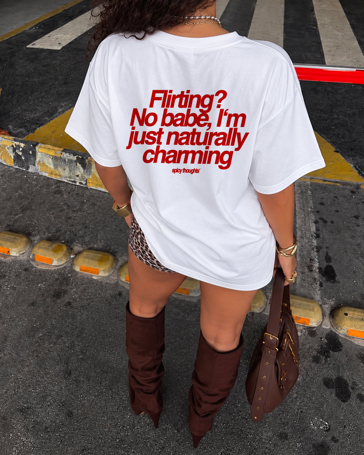 Heavy Oversized Tee - Flirting? No babe, I’m just naturally charming
