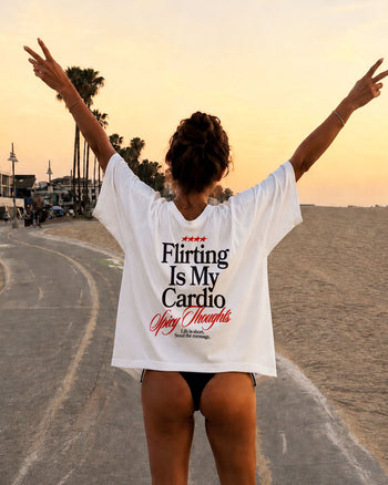 Heavy Oversized Tee - Flirting Is My Cardio