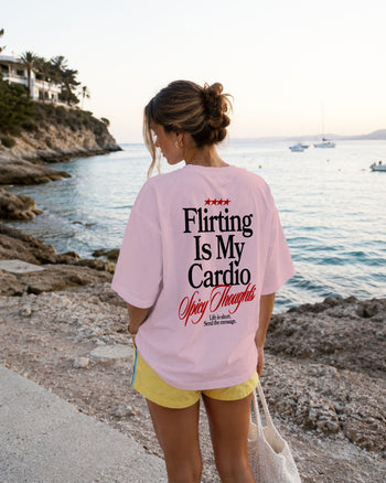 Heavy Oversized Tee - Flirting Is My Cardio