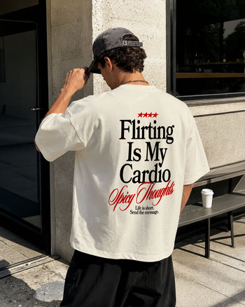 Heavy Oversized Tee - Flirting Is My Cardio
