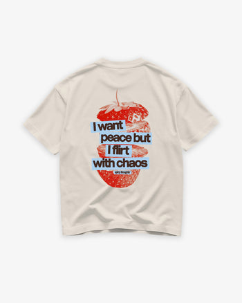 Heavy Oversized Tee - I Want Peace But I Flirt With Chaos