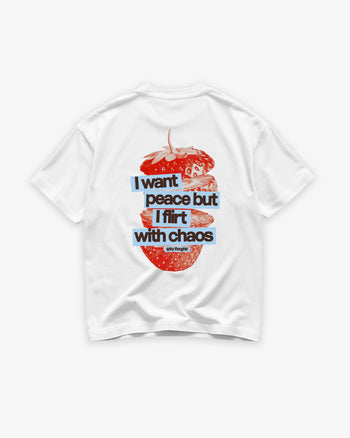 Heavy Oversized Tee - I Want Peace But I Flirt With Chaos