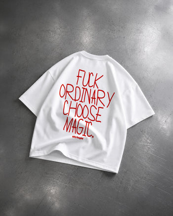Heavy Oversized Tee - Fuck Ordinary, Choose Magic