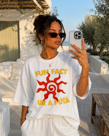 Heavy Oversized Tee - Fun Fact: Ur A Puta