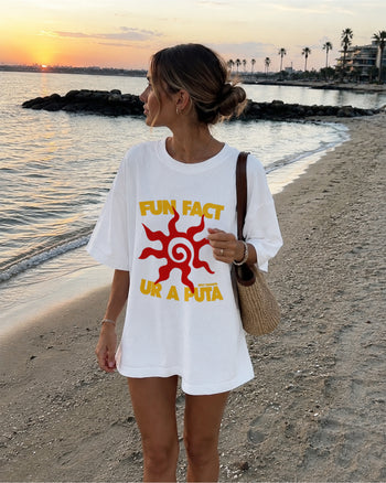 Heavy Oversized Tee - Fun Fact: Ur A Puta