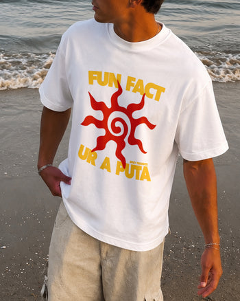 Heavy Oversized Tee - Fun Fact: Ur A Puta