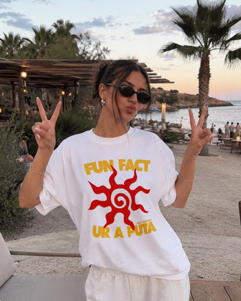 Heavy Oversized Tee - Fun Fact: Ur A Puta
