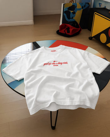 Heavy Oversized Tee - Good girl with a Dirty mind