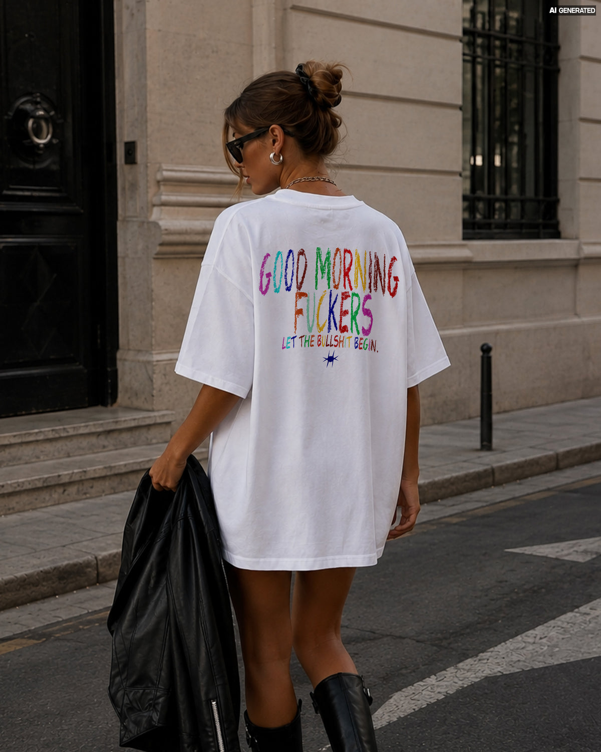 Heavy Oversized Tee - Good Morning Fuckers Scribbles