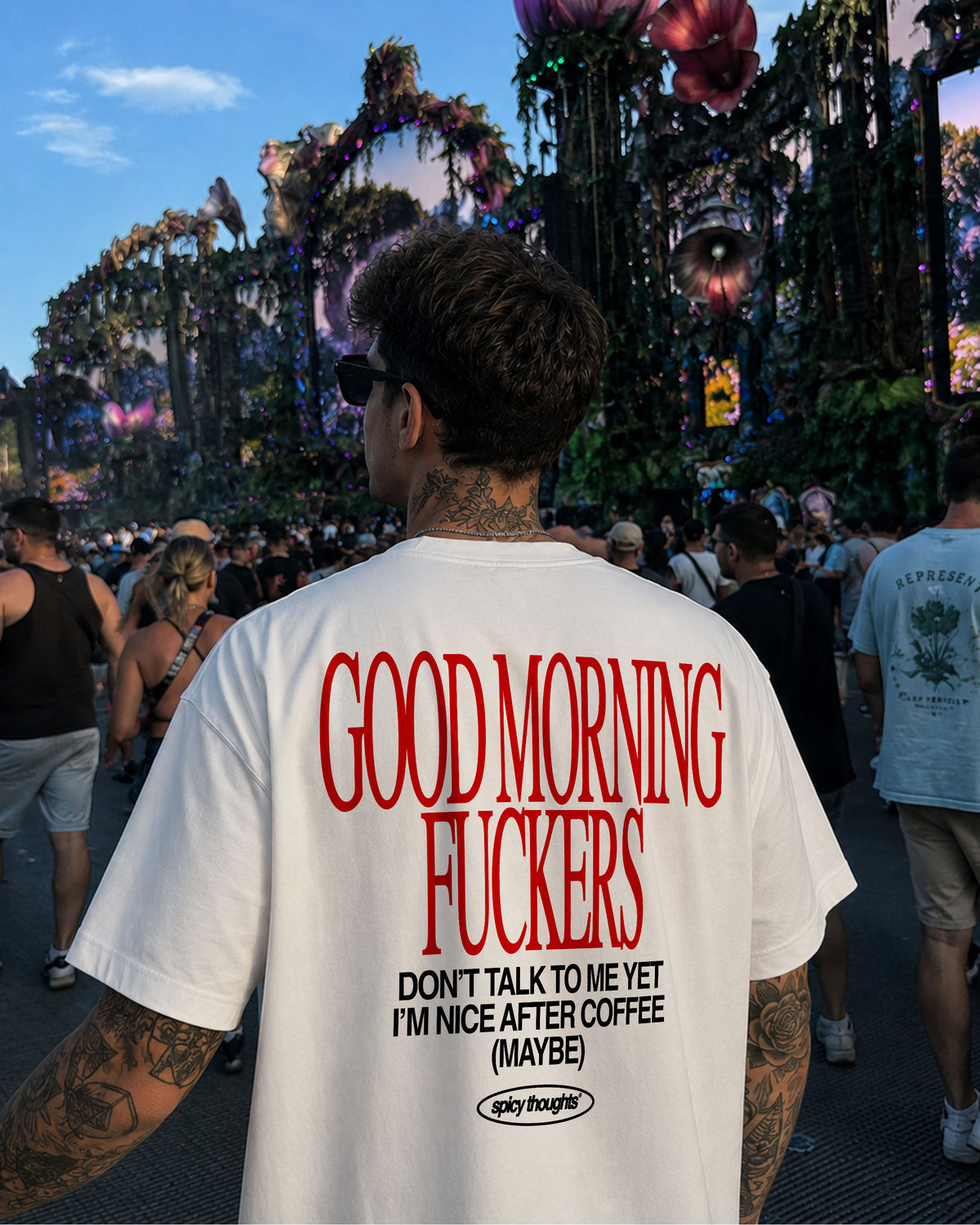 Heavy Oversized Tee - Good Morning Fuckers Don't Talk To Me Yet