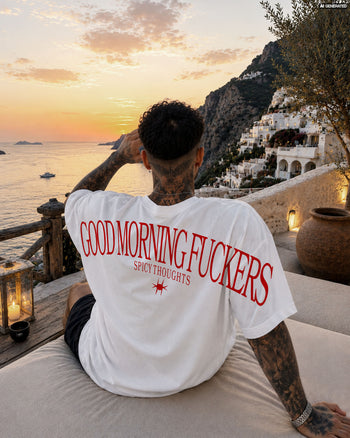 Heavy Oversized Tee - Good Morning Fuckers Back Arch