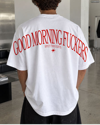Heavy Oversized Tee - Good Morning Fuckers Back Arch
