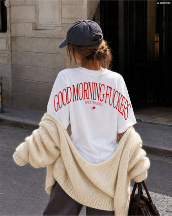 Heavy Oversized Tee - Good Morning Fuckers Back Arch