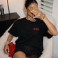 Heavy Oversized Tee - ”Heart Lock” Patch